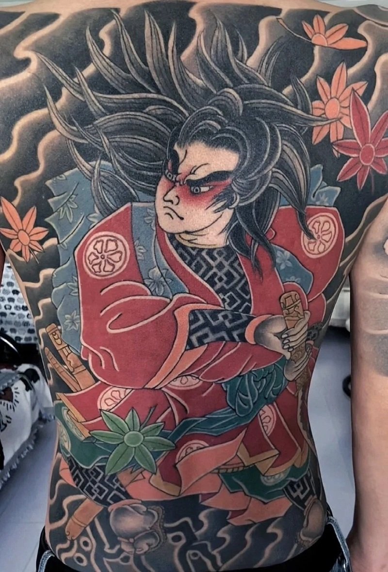 hình xăm samurai và rồng