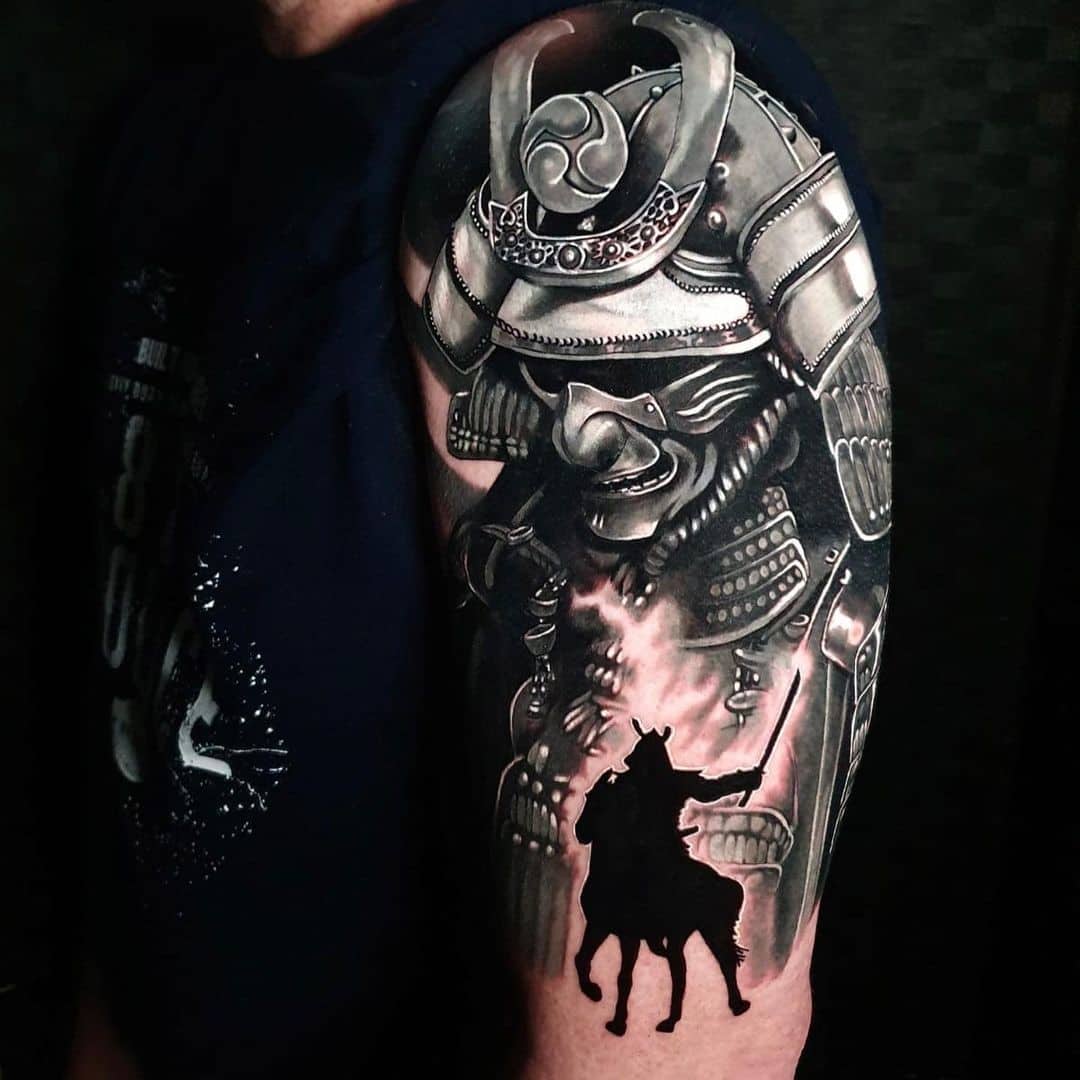 hình xăm samurai mặt quỷ